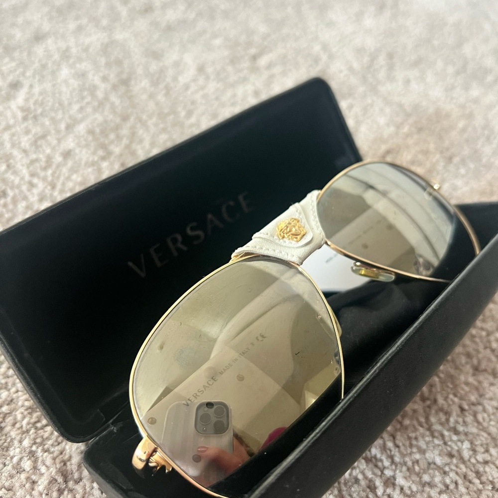 Versace Gold Aviator Sunglasses
